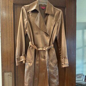 Vintage bronze shiny trench coat